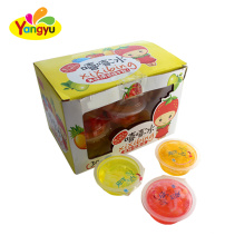 Halal jelly cup candy big fruity flavors jelly with pulp jelly